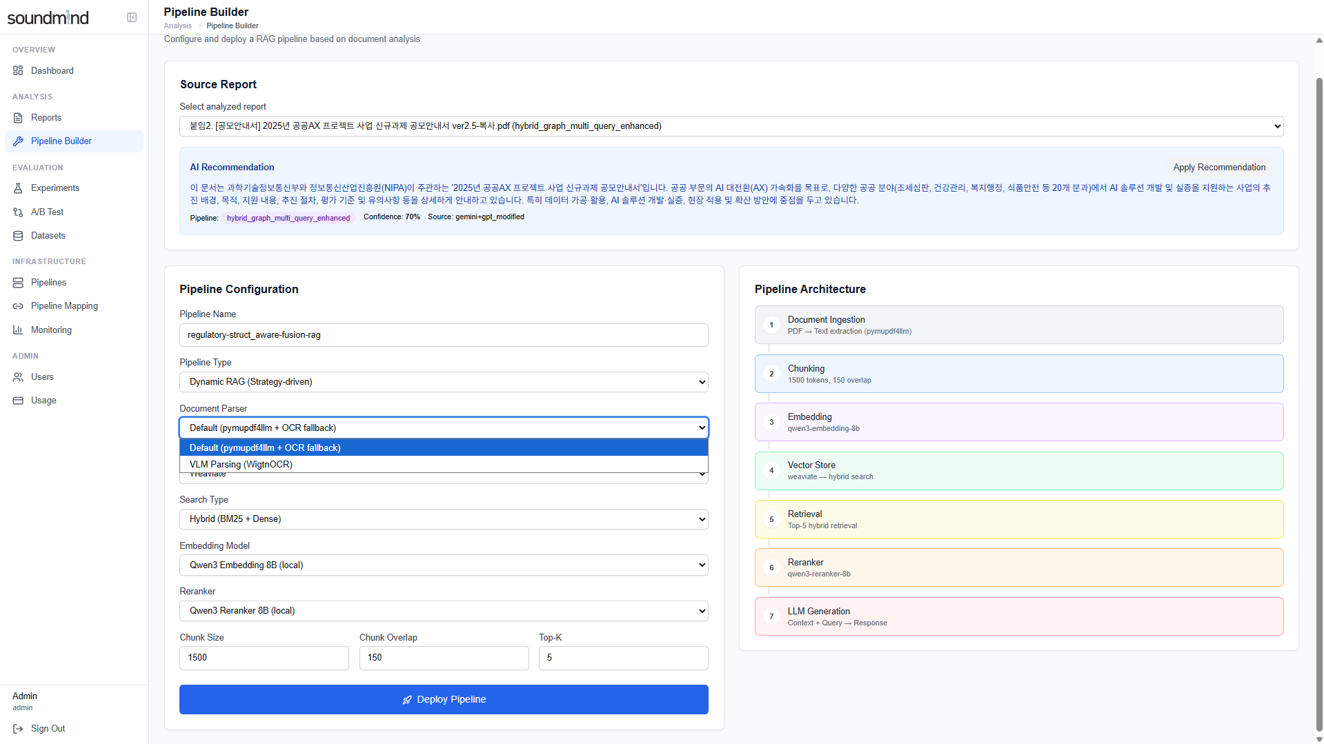 Analysis - Pipeline Builder & Deploy